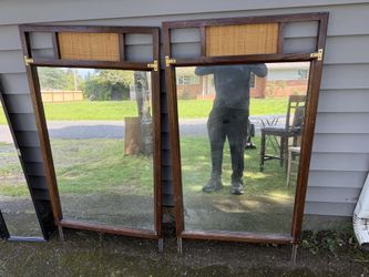 Two Large Bedroom Dresser Mirrors With Wood Frames !!!!!