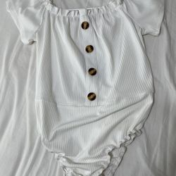 White Off The Shoulder Bodysuit
