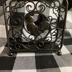 Paula Deen Rooster Metal Napkin Holder