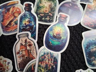 Magic  in a bottle  glow in the dark  stickers- 75 for $8
