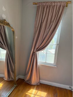 West Elm Lustre Velvet Blackout Curtain - Dusty Blush