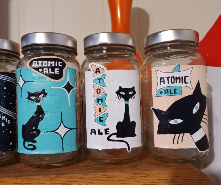 3 Hand Painted Decorative Jars. 