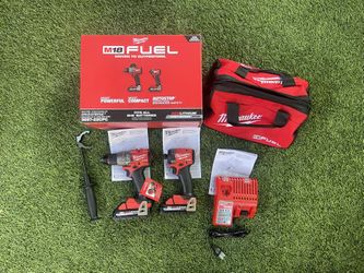 Milwaukee Combo Kit 1/2” Hammer Drill And 1/4” Impact + 2 Batteries High Output CP3.0 And Contractor Bag Everything New 4°gen Model