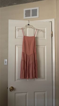 Pink Spaghetti Strap Tiered Mini Dress