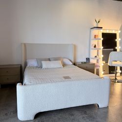     Designer Style Bed Frame – Curved Headboard
