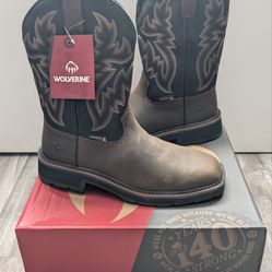 Men's Wolverine Steel Toe Rancher Boots Size 8.5
