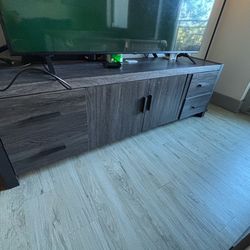 Dark gray TV stand