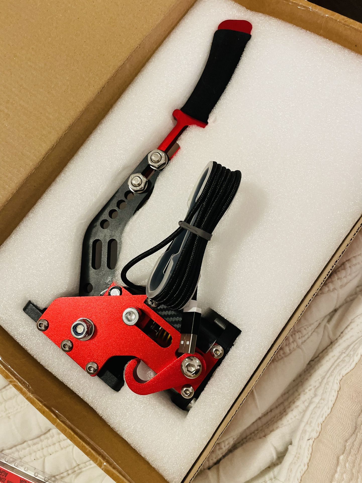 USB handbrake, 14-bit USB handbrake Suitable for Racing Games, and Logitech G27 G29 Simulation Performance handbrake 11.8 inches