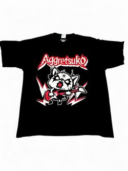 Aggretsuko By Sanrio Unisex Size XL Black guitar metal shirt #aggretsuko #kawaii #gaming     Tags: #hardcore #emo grunge indie vintage VTG band tee ba