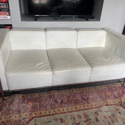 White Leather Sofa 