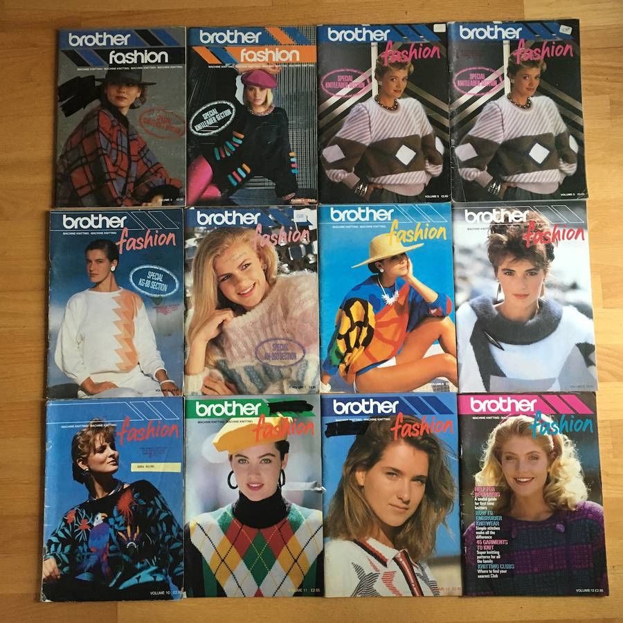 Lot of 12 Brother Fashion Machine Knitting Magazines