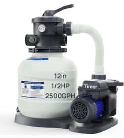 1/2hp Sand Filter Pump for Above Ground Pool with Timer