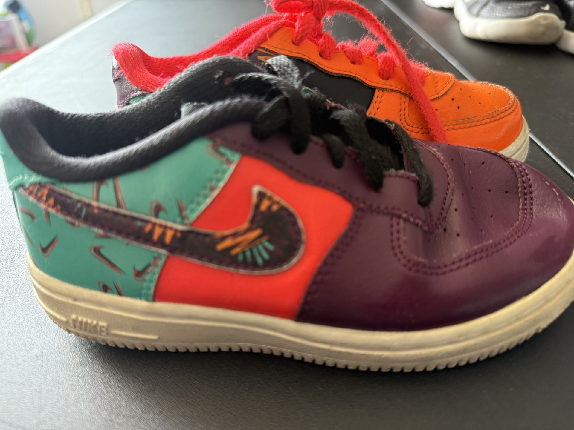 Nike Purple and Red Sneakers Classic Basketball Style