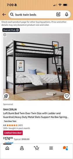 Loft bunk bed twin size new unassembled