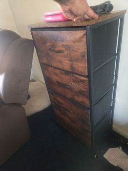 3-Drawer Fabric Dresser with Metal Frame