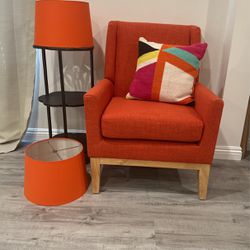 Sofa Seat ArmChair Fabric Lampshades Orange 