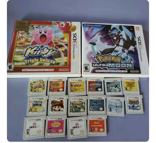 Lot Of 18 Nintendo 3DS Cartridges (Pokemon, Mario, etc.)
