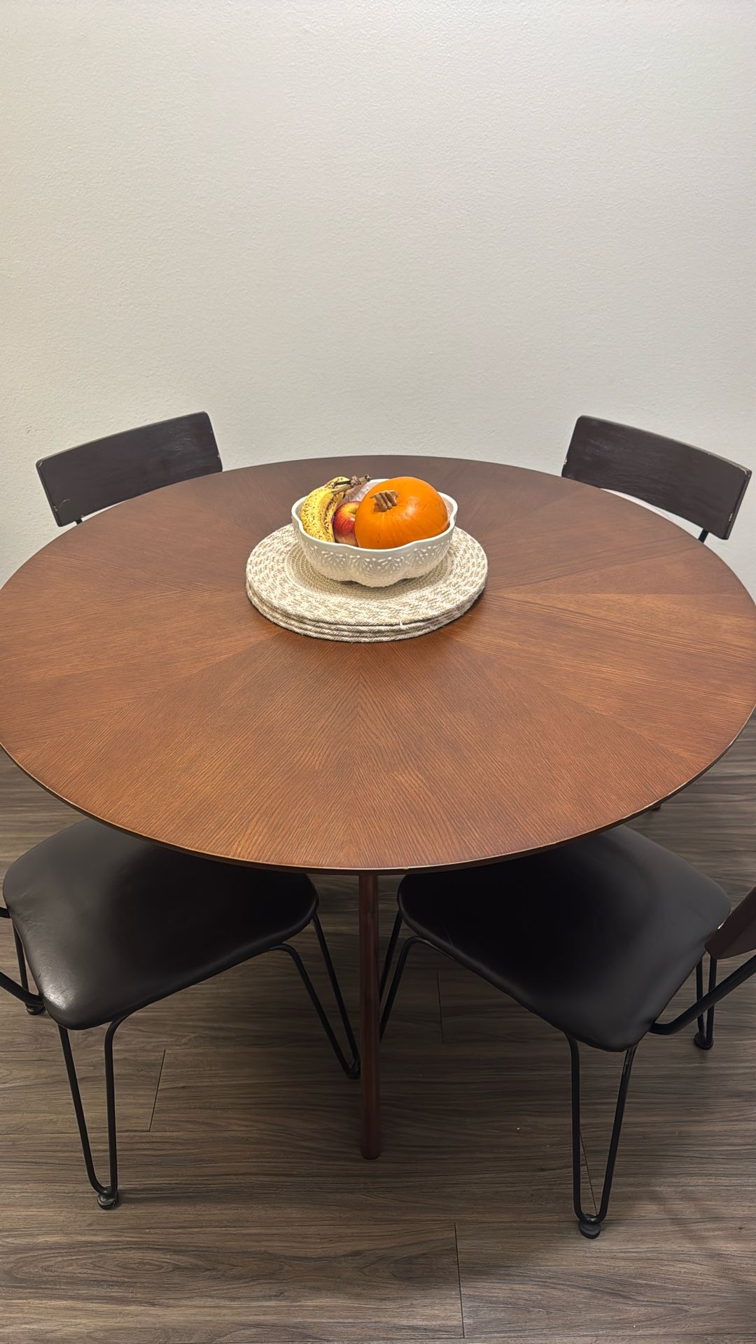 Round Walnut Table