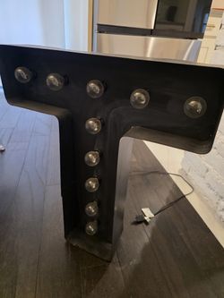Metal marquee letter T