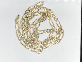 14k Solid Gold Nice Fancy Figaro Chain