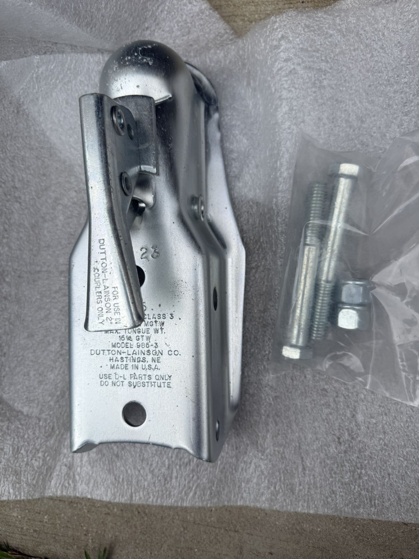 2.0 inch straight trailer coupler