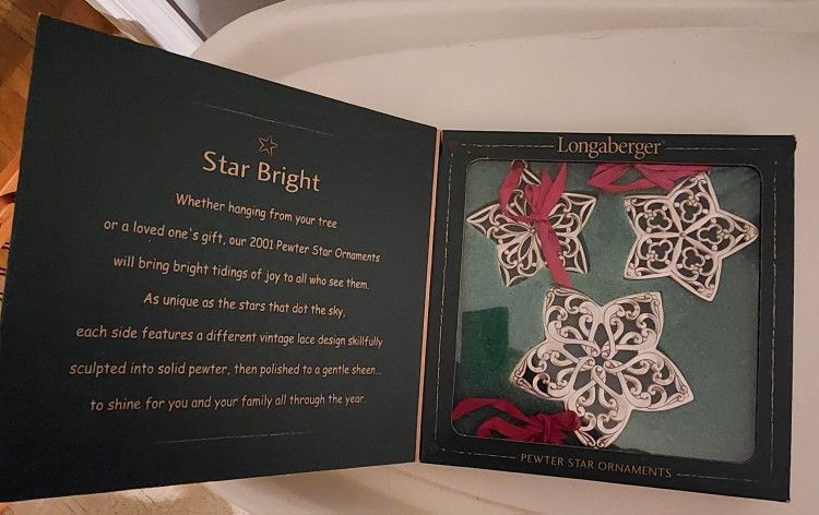 Longaberger Pewter Star Ornaments