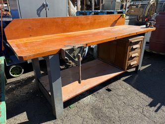 Solid Wood Workbench w/Vices