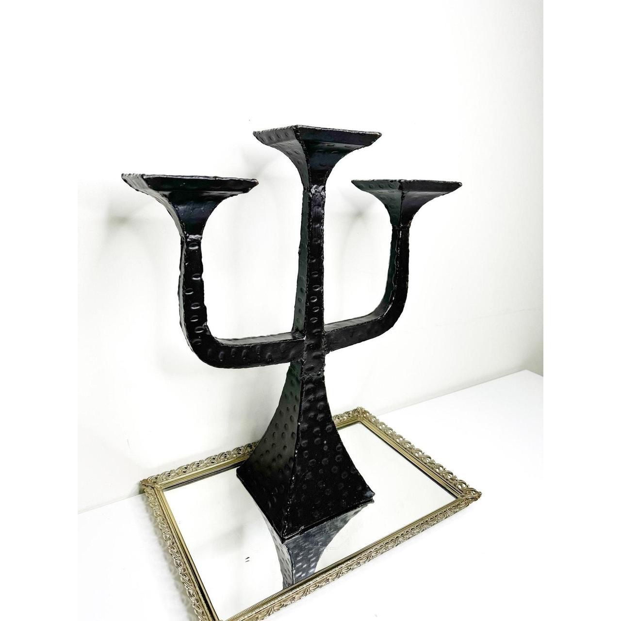 Massive Brutalist Sculptural Pillar candelabra (L30)35