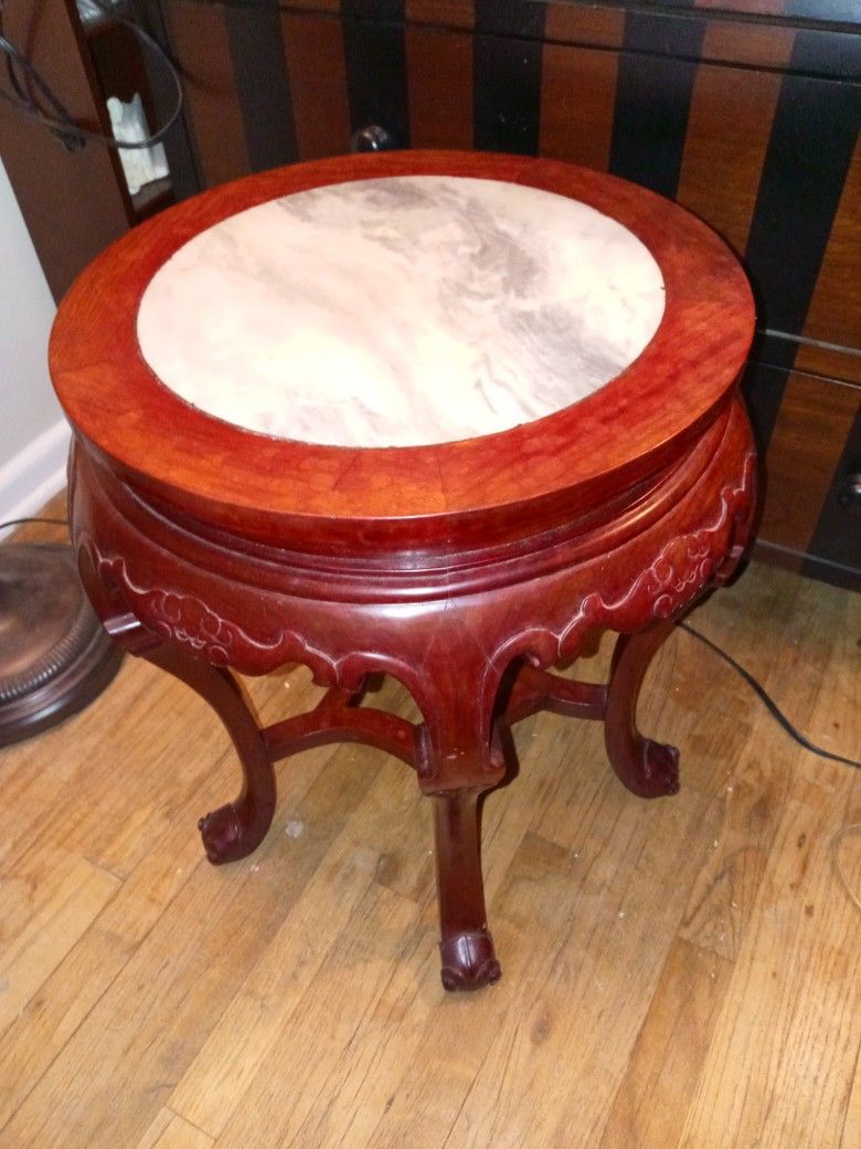 Rosewood Antique Marble Table
