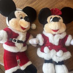 Micky And Miny Mouse Christmas Plushies 