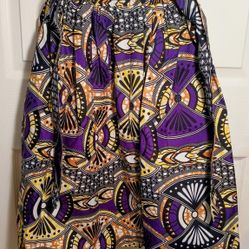 Women's Printed African Maxi Skirt WITH POCKETS  Size L/XL