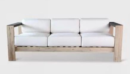 Montpelier Wood Patio Sofa with Sunbrella Fabric from Smith & Hawken
