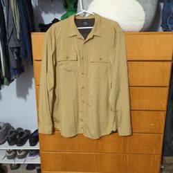 Prana Men's XL Brown Long Sleeve Button Up 
