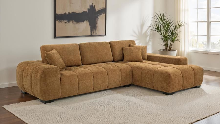 Sectional Sofa Amber fabric, Black legs, New Especial price