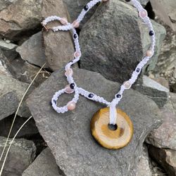 22 inch Tiger's Eye Hemp Necklace