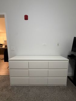9 drawer white dresser