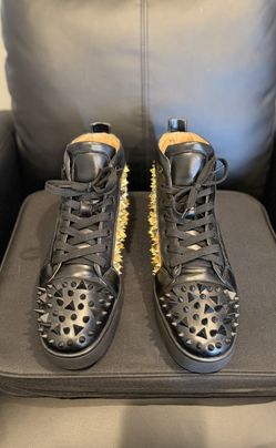 Men's Black High-Top Spiked Sneakers – Size 45 (US 11.5/12)