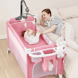 ✌️ ANGELBLISS 5 in 1 Baby Bassinet Bedside Crib