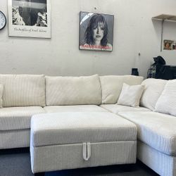 New 104x75 Corduroy Sectional Couch / Free Delivery 