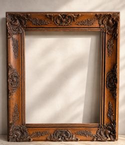 Antique Hand-Carved Ornate Solid Wood Picture Frame – 20x16 Opening – Made in Taiwan