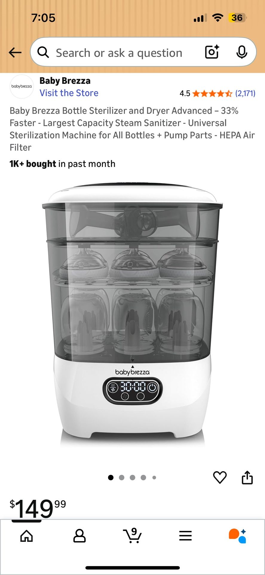 Baby Brezza Bottle Sterilizer And Dryer