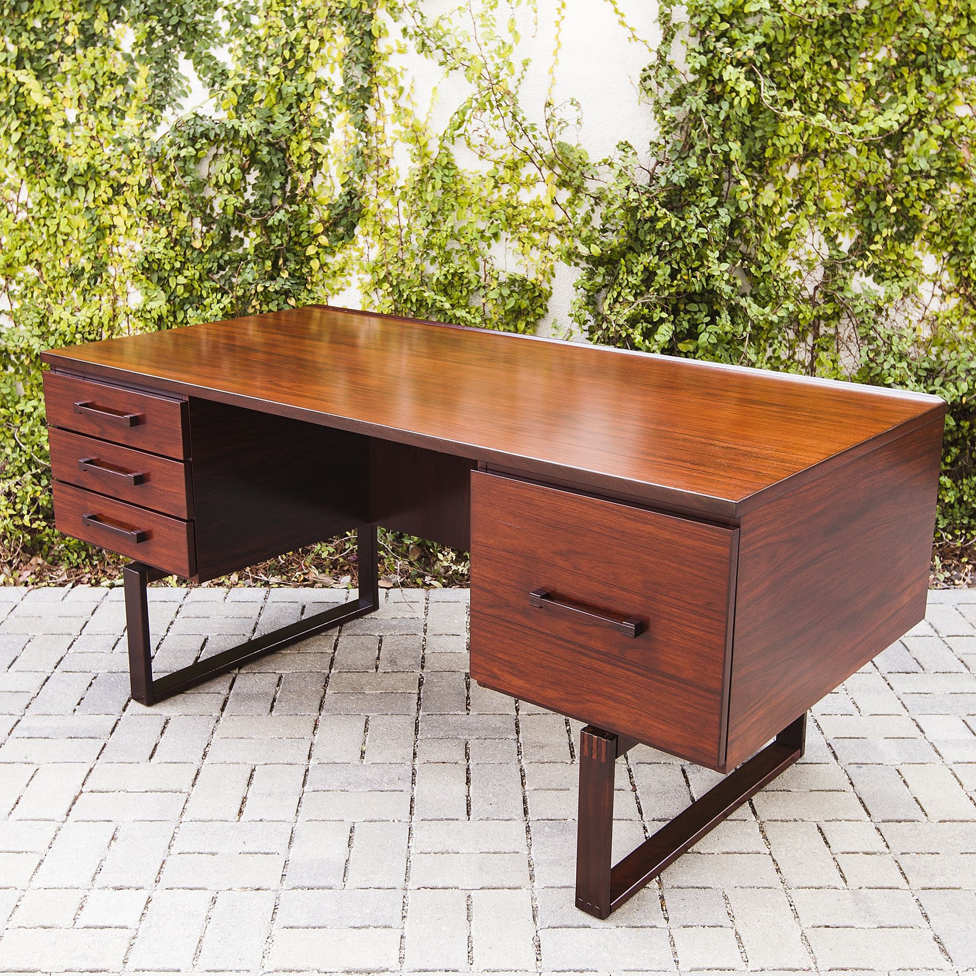 Vintage Danish Modern Rosewood Desk by Dyrlund