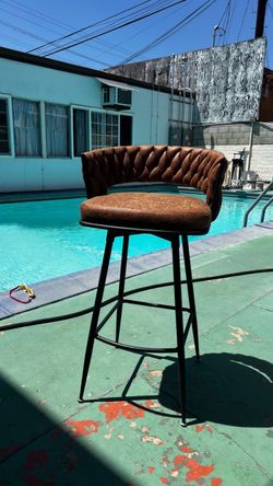 Mid-Century Modern style swivel bar stool set