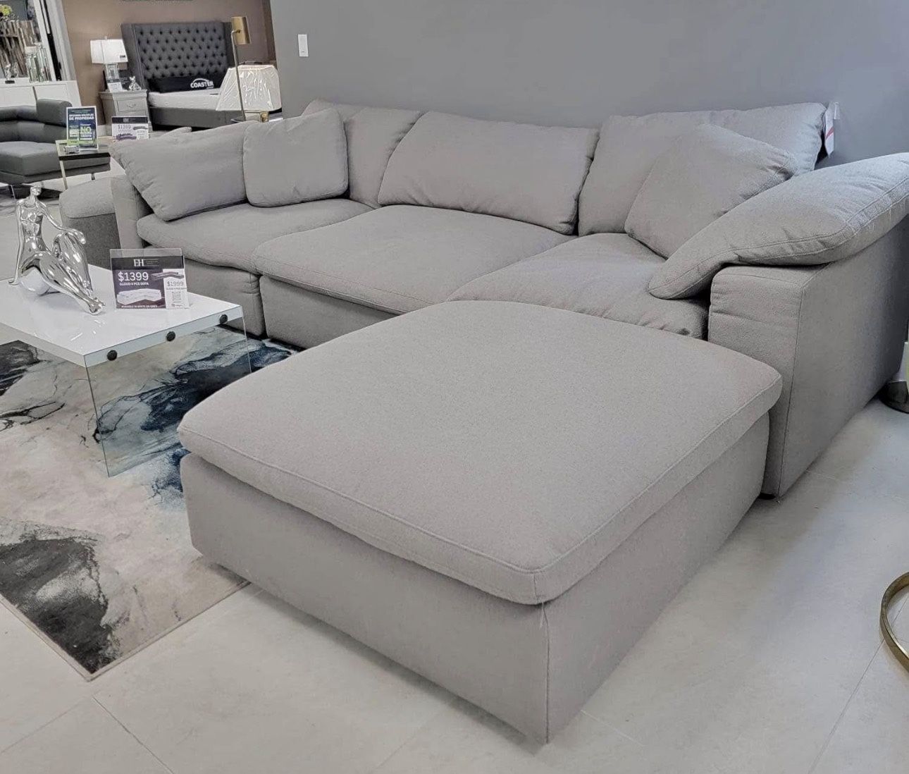 Sectional sofa Gray In Box  NEW