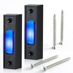 2 Pack Lighted Doorbell Button, Universal Garage Door Switch Wired Wall Mounted Doorbell Push Button for Most Door Bell Chimes Most Door (Blue Light)
