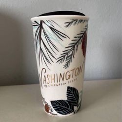 New Starbucks Washington State Local Collection Double Wall Ceramic Traveler Mug 12 oz   