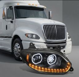 Right Side 17-21 International Harvester LT LT625 LED Projector Headlights Black