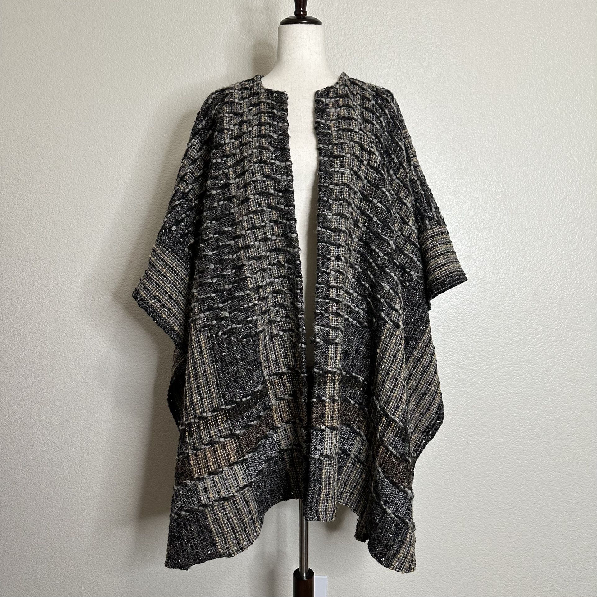 Studio Donegal Ireland Vintage Pure New Wool Poncho, Size XL