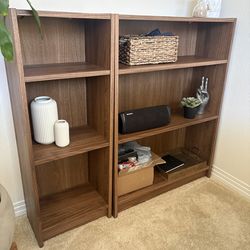 2 Piece IKEA Walnut  shelving unit