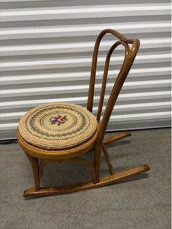 Vintage Bentwood Rocking Chair with Cane Seat